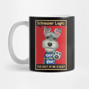 Schnauzer wearing blue shirt Mug